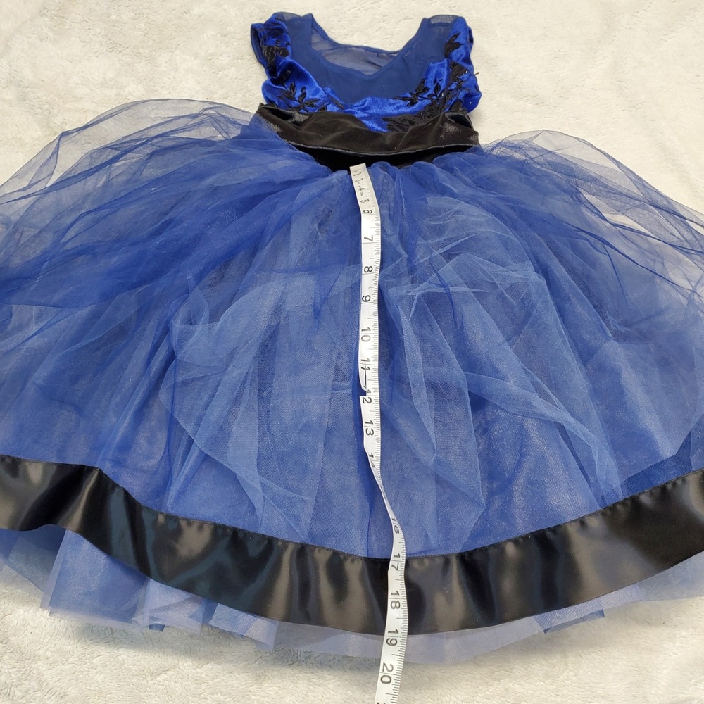 Weissman Navy Blue Black Tulle Ballet Dance Leotard Costume Girl MC 10 12 - Picture 11 of 11